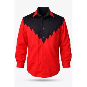 SAN ANGELO TEXAS COLLECTION WESTERN Canvas SHIRT Red Black Medium